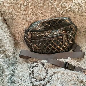 MZ  Wallace silver quilted cross body bag